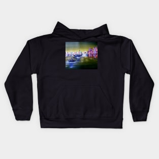 Semi abstract sea scape painting Kids Hoodie